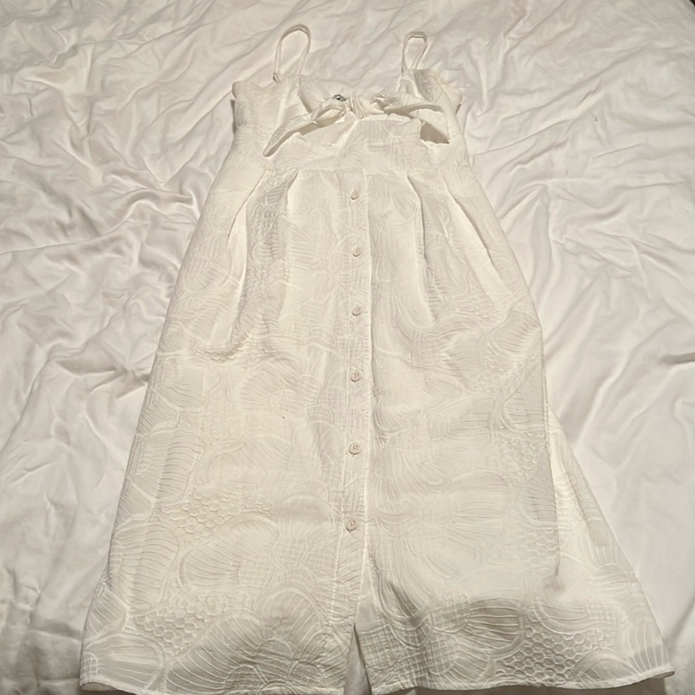 White mid length dress